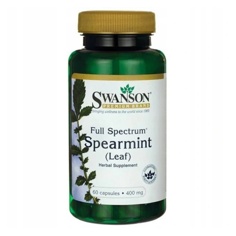Prawidłowe Trawienie Swanson Spearmint Leaf 400mg 60kaps