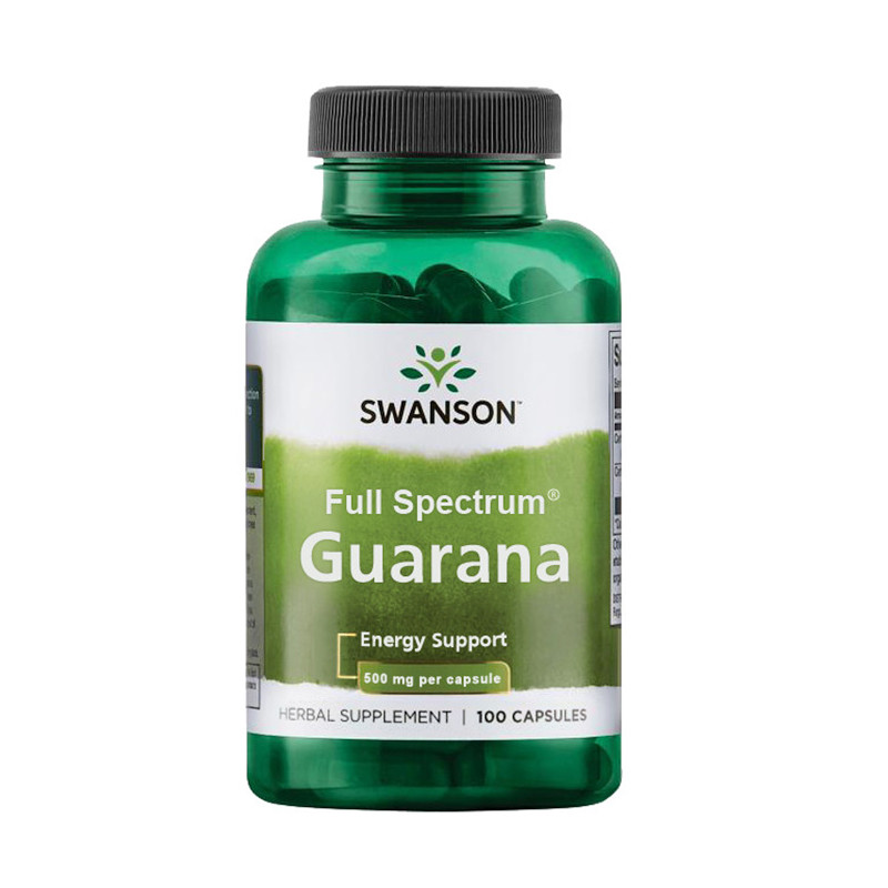 Suplement energetyczny Swanson Guarana 500mg 100kaps Suplement energetyczny Swanson Guarana 500mg 100kaps
