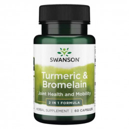 Prawidłowe Trawienie Swanson Turmeric & Bromelain 60kaps