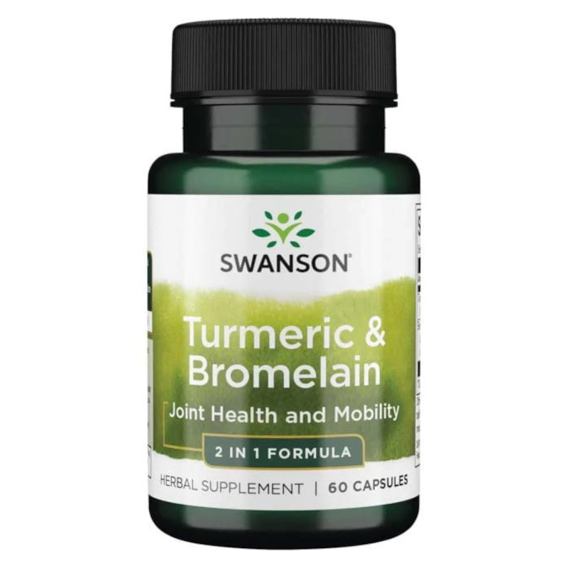 Prawidłowe Trawienie Swanson Turmeric & Bromelain 60kaps