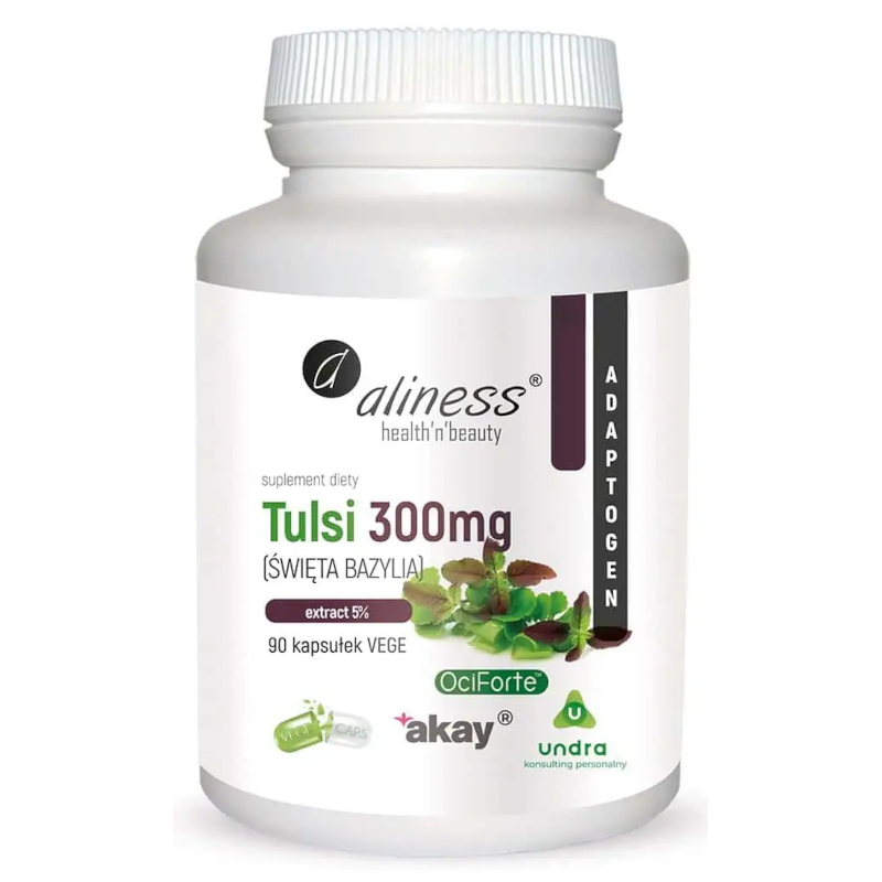 Aliness Tulsi (Święta Bazylia) extract 5% 300 mg x 90 kaps.