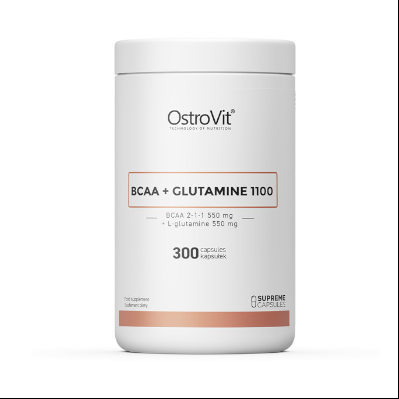 Aminokwasy OstroVit Bcaa + Glutamine 1100mg 300kaps Aminokwasy OstroVit Bcaa + Glutamine 1100mg 300kaps