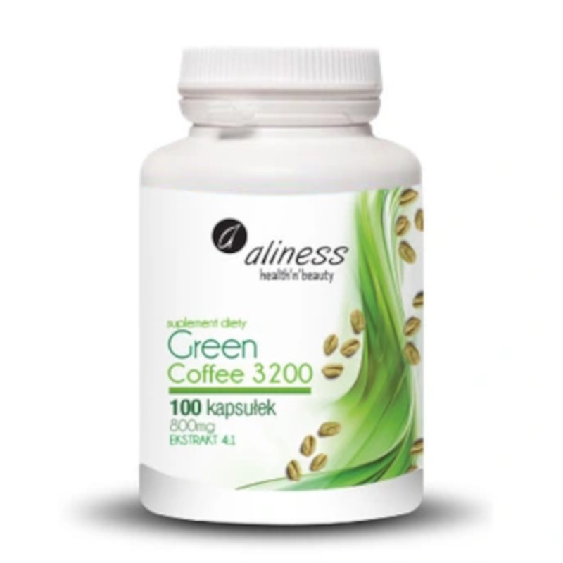 Odchudzanie Aliness Green Coffee 3200 Zielona Kawa 100 kapsułek 100kaps