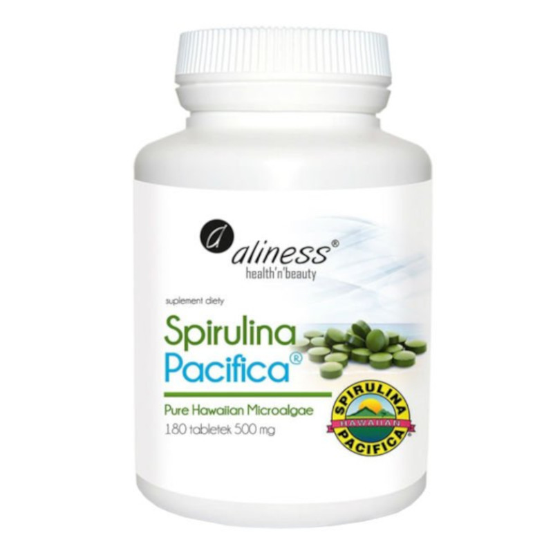 Detoks i Antyoksydanty Aliness Spirulina Hawajska Pacyfica 500mg 180tab