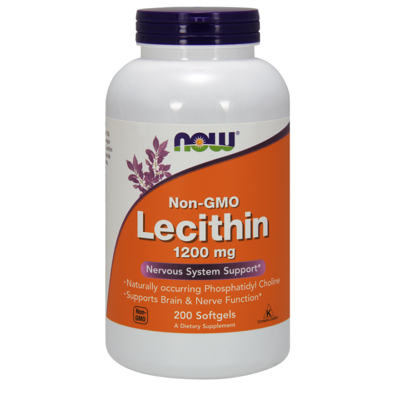 Pamięć i Koncentracja Lecytyna Now Foods Non-GMO Lecitine 1200mg 200softgels