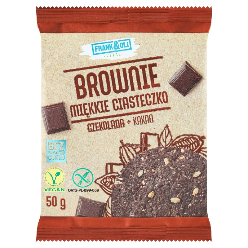 Zdrowa Żywność Ciastka Frank&Oli Brownie Miękkie Ciasteczko 50g