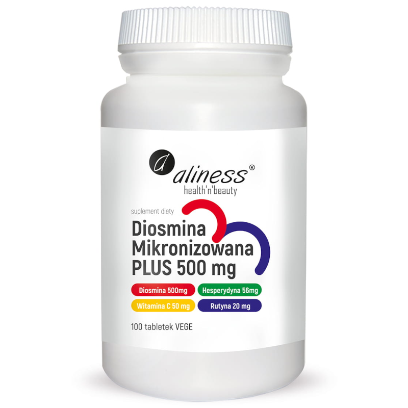 Serce i Układ Krążenia Kompleks Aliness Diosmina Mikronizowana PLUS 500mg 100tab