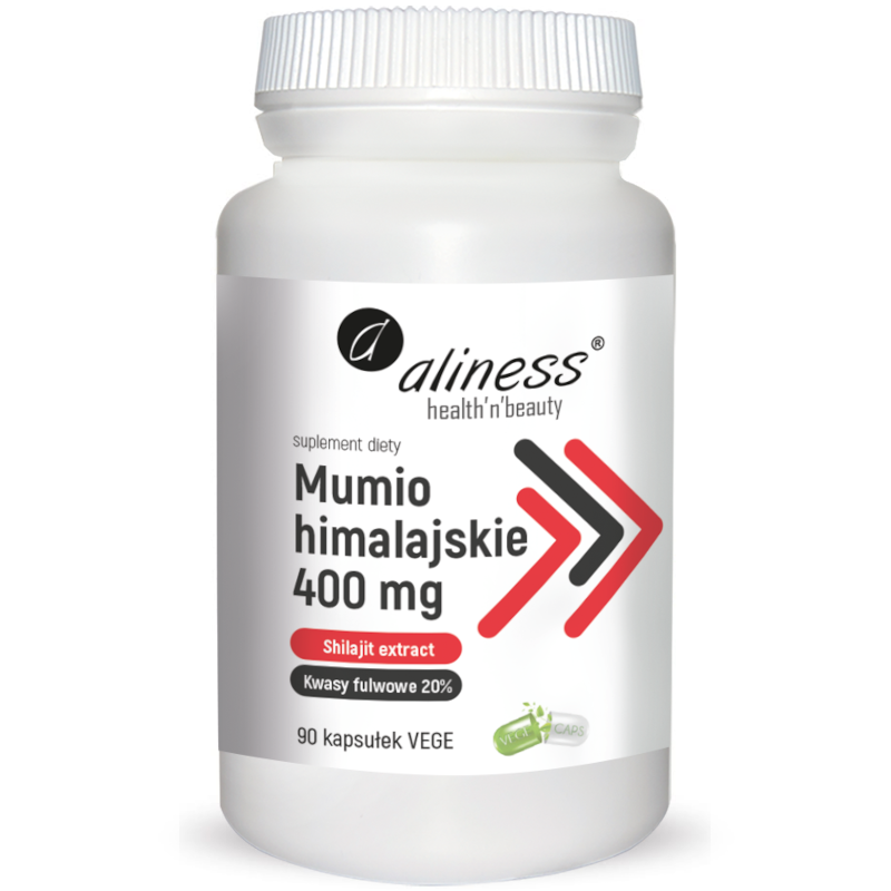 Wsparcie Odporności Aliness Mumio Himalajskie (Shilajit Extract) 400mg 90vkaps
