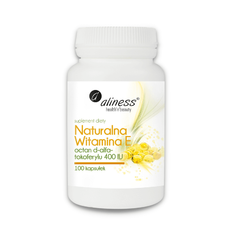 Witamina E Aliness Naturalna Witamina E 400 IU 100 kapsułek