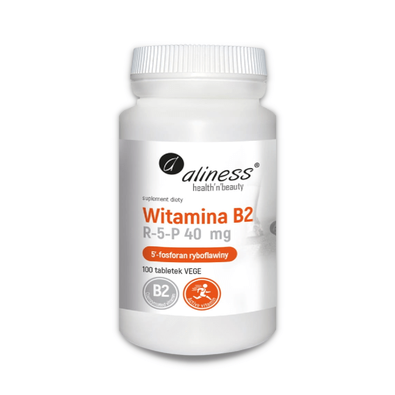 Witamina B Aliness Witamina B2 R-5-P Ryboflawina 40 mg 100 tabletek 100tab