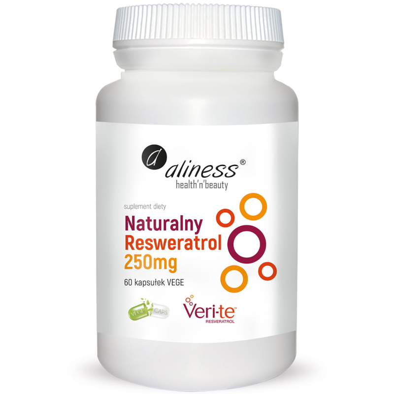 Serce i Układ Krążenia Aliness Naturalny Resweratrol Veri-Te 250mg 60vkaps