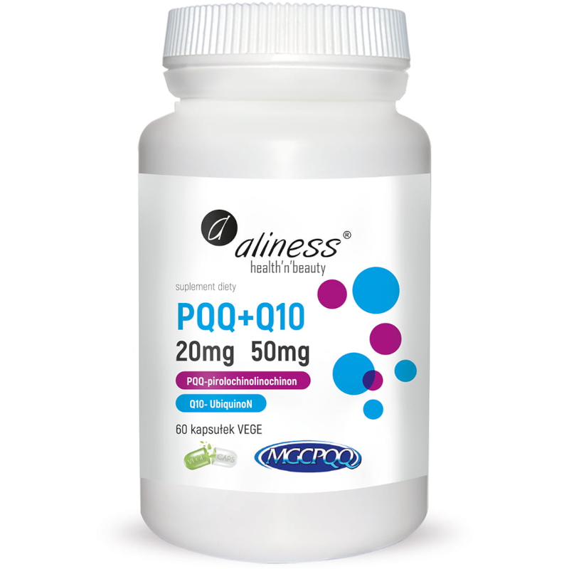 Antyoksydanty Kompleks Aliness PQQ MGCPQQ 20mg + Q10 50mg 60vkaps