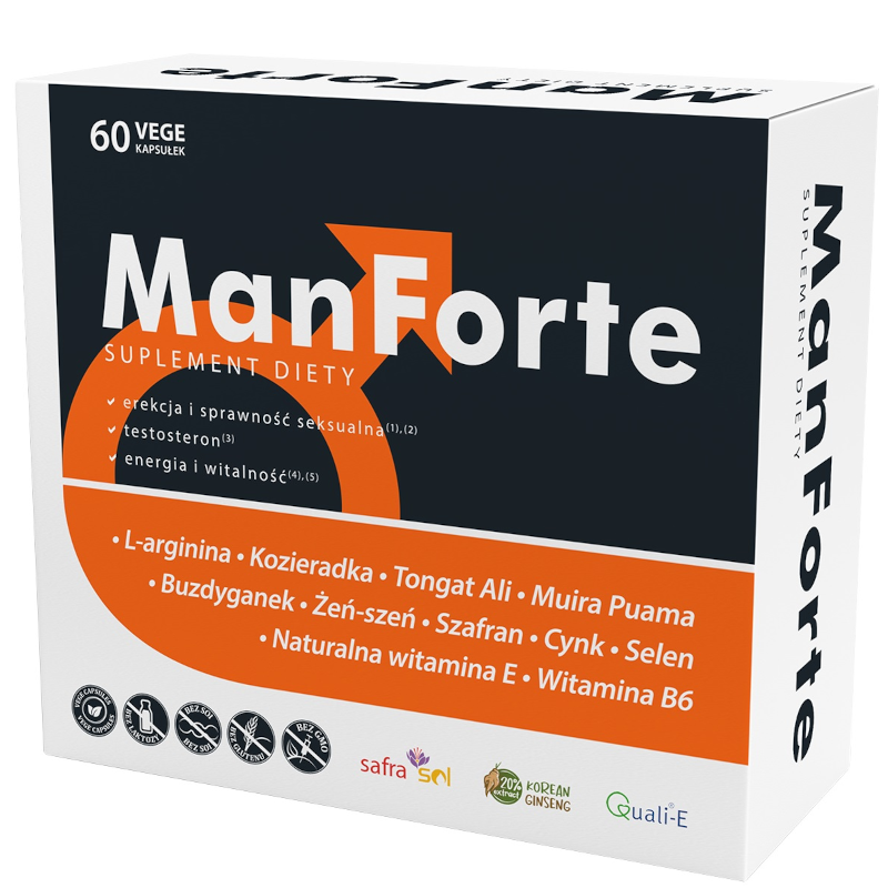Booster Testosteronu Kompleks Aliness ManForte Dla Mężczyzn 60vkaps