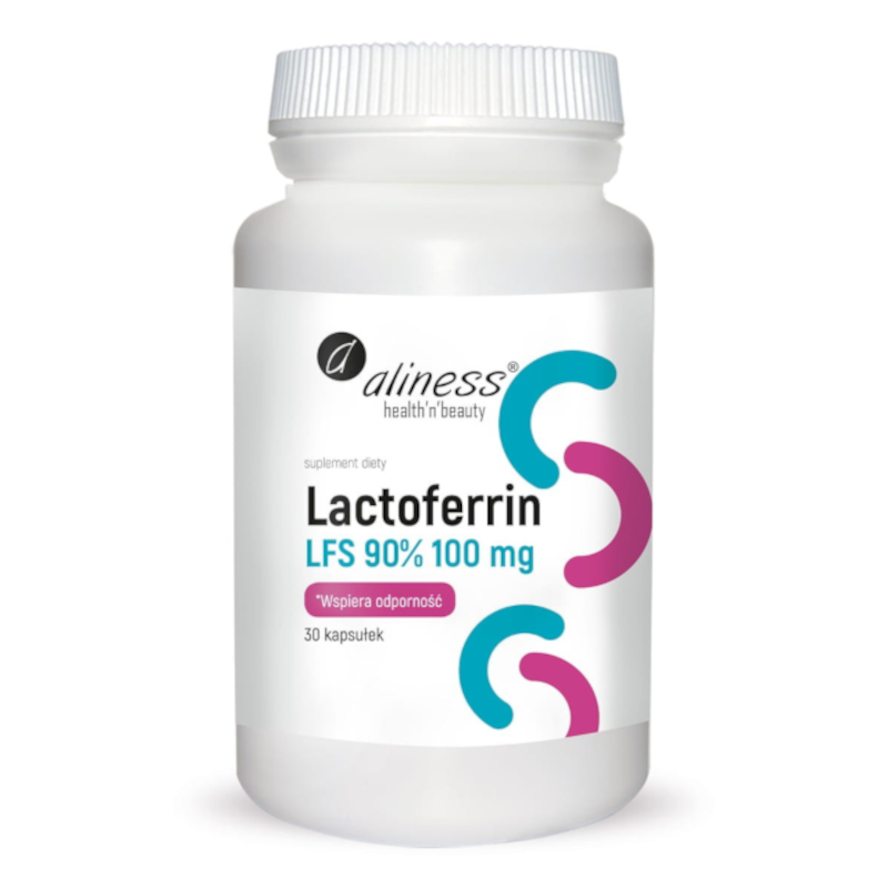 Wsparcie Odporności Laktoferyna Aliness Lactoferrin LFS 95% 100 mg 30 kapsułek 30kaps
