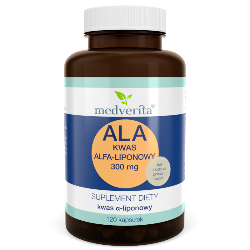Trawienie Kwas Alfa-Liponowy MEDVERITA ALA Kwas Alfa-liponowy 300mg 120kaps