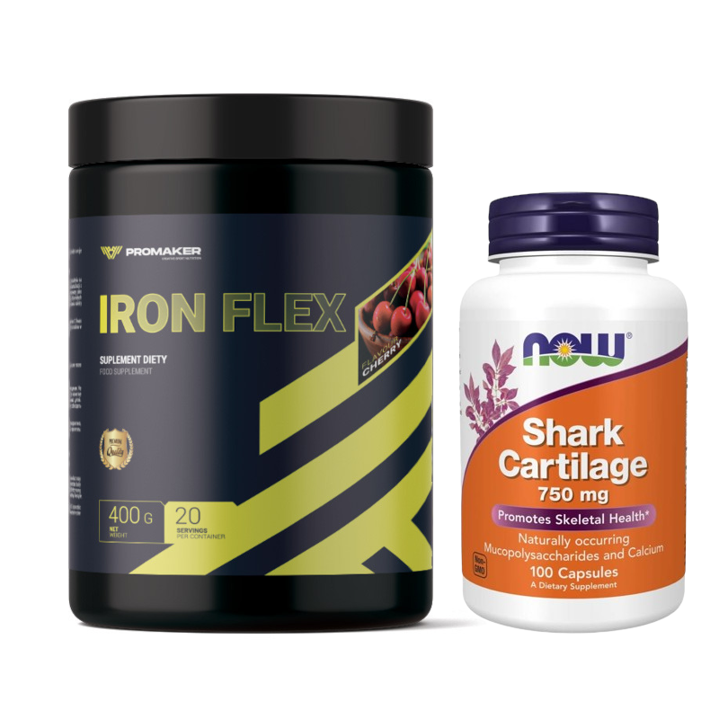 Zestaw Pokochaj Stawy Promaker Artha Flex 400g + Now Foods Shark Cartilage 750 mg 100Kaps