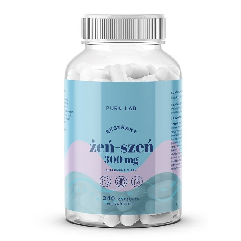 Adaptogeny Żeń-szeń Koreański Aura Herbals Pure Lab Żeń-Szeń 300mg 240caps