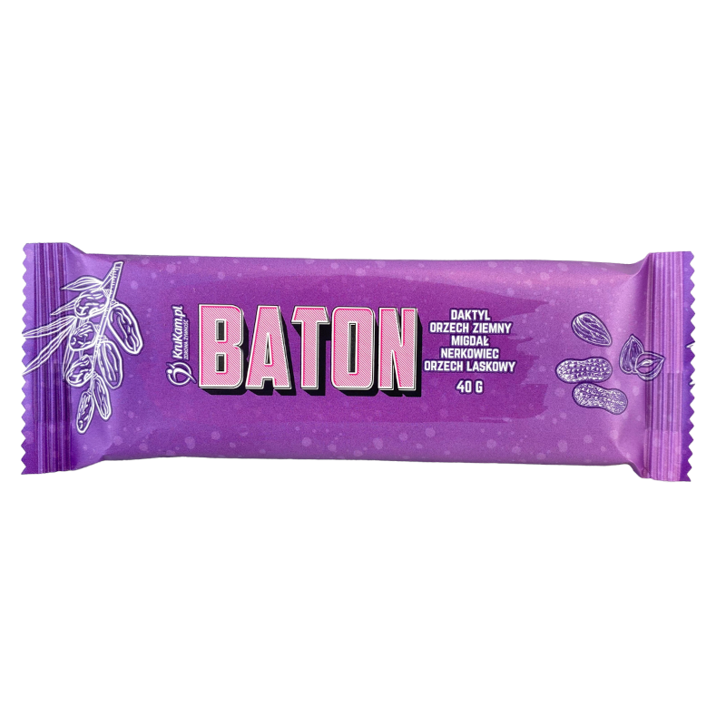 Baton Węglowodanowy KruKam Baton Daktylowy z Orzechami mix 40g