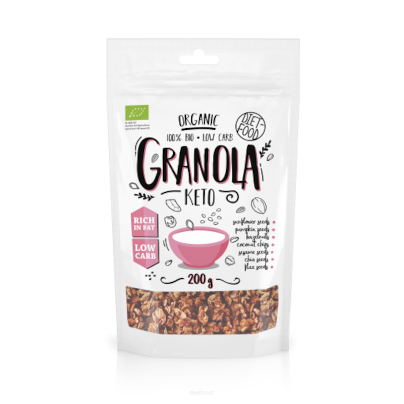 Zdrowa Żywność Zamiennik Śniadania Diet-Food Granola Keto Bio 200g