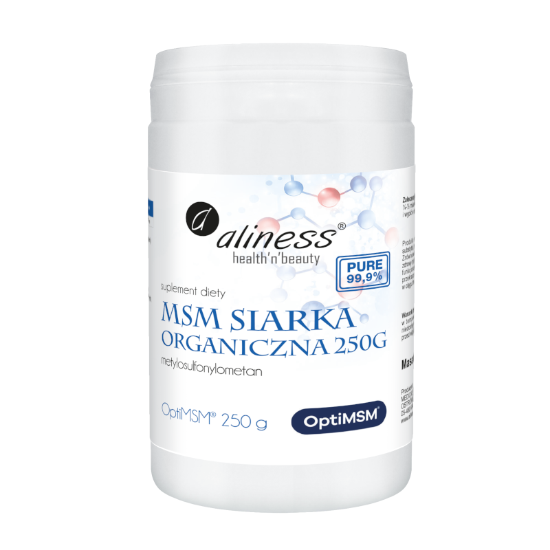 Regeneracja Stawów MSM Aliness MSM Siarka Organiczna OptiMSM proszek 250 g 250g