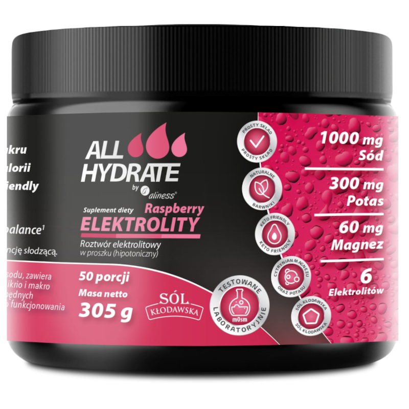 Aliness ALLHydrate Elektrolity Raspberry 305 g - Elektrolity