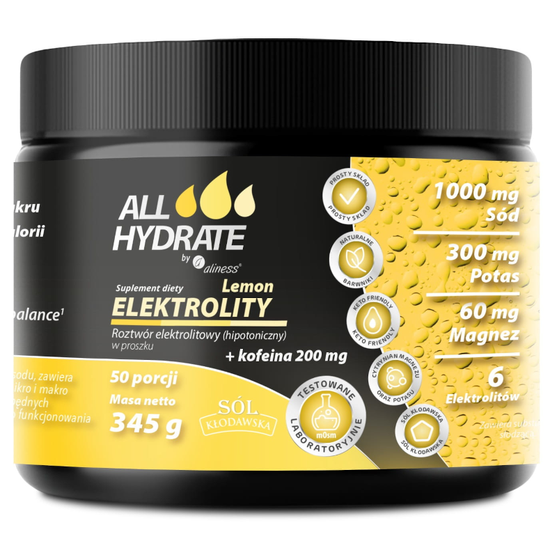 Aliness ALLHydrate Izotonik + Kofeina 345g - napój izotoniczny