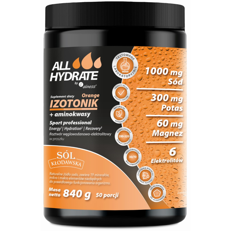 Aliness ALLHydrate Izotonik+ Amino 840g - węglowodany z aminokwasami