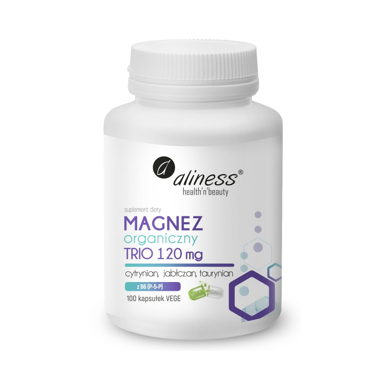 Minerały Aliness Magnez Organiczny Trio 120mg z B6 100vkaps