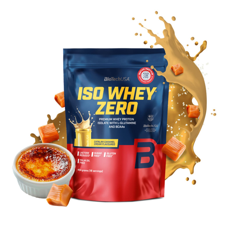 Odżywka Białkowa Izolat BioTechUSA Iso Whey Zero Catalan Carmel Cream (Krem Kataloński) 454g