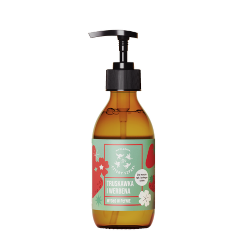 Kosmetyki Naturalne 4 Szpaki Mydło w płynie Truskawka i werbena 300ml