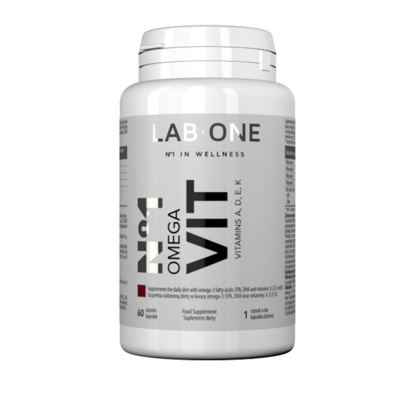 Kwasy Tłuszczowe Omega + ADEK Lab One N°1 Omega Vit 60kaps