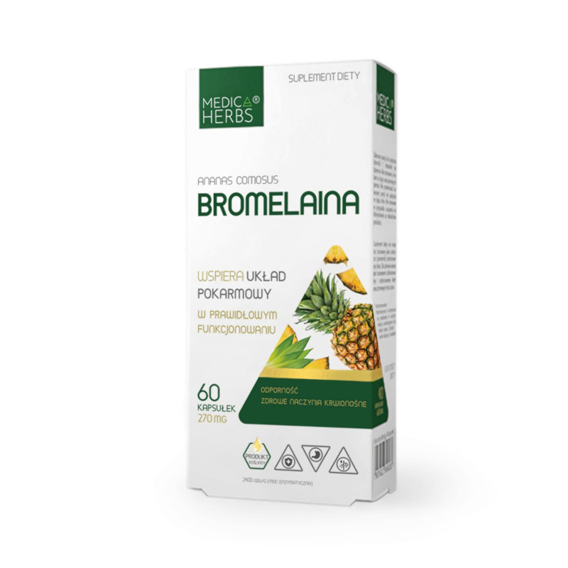 Prawidłowe Trawienie Medica Herbs Bromelaina 60kaps