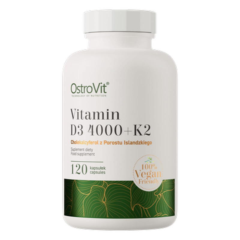 Witaminy D + K Ostrovit Vitamin D3 4000 K2 Vege 120vkaps
