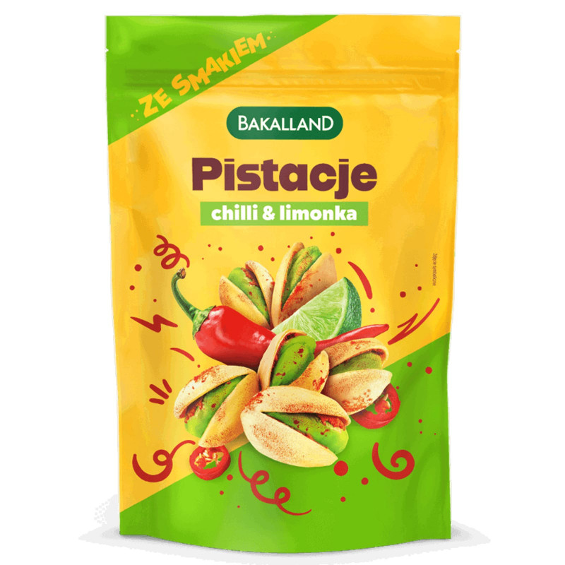 Zdrowa Żywność Bakalland Pistacje ze smakiem Chili & Limonka 70g