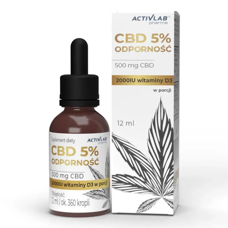 Wsparcie Odporności Olej z Konopi Activlab CBD 5% Odporność z Witaminą D 12ml