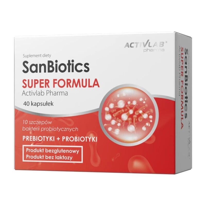 Wsparcie Mózgu i Trawienia Probiotyki Activlab SanBiotics super formula 40kaps
