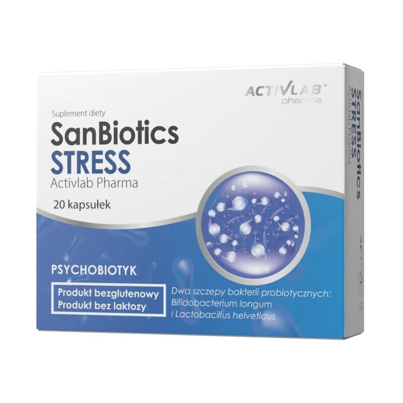 Wsparcie Mózgu i Trawienia Probiotyki Activlab SanBiotics Stress 20kaps