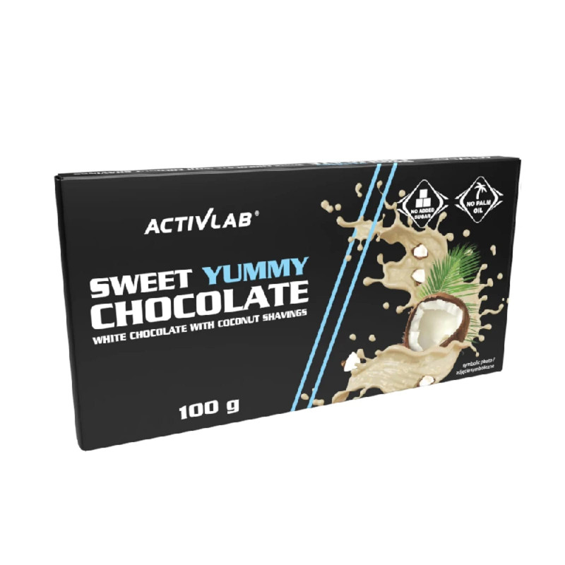 Zdrowa Żywność Czekolada Activlab Sweet Yummy Chocolate 100g Biała Czekolada z Kokosem