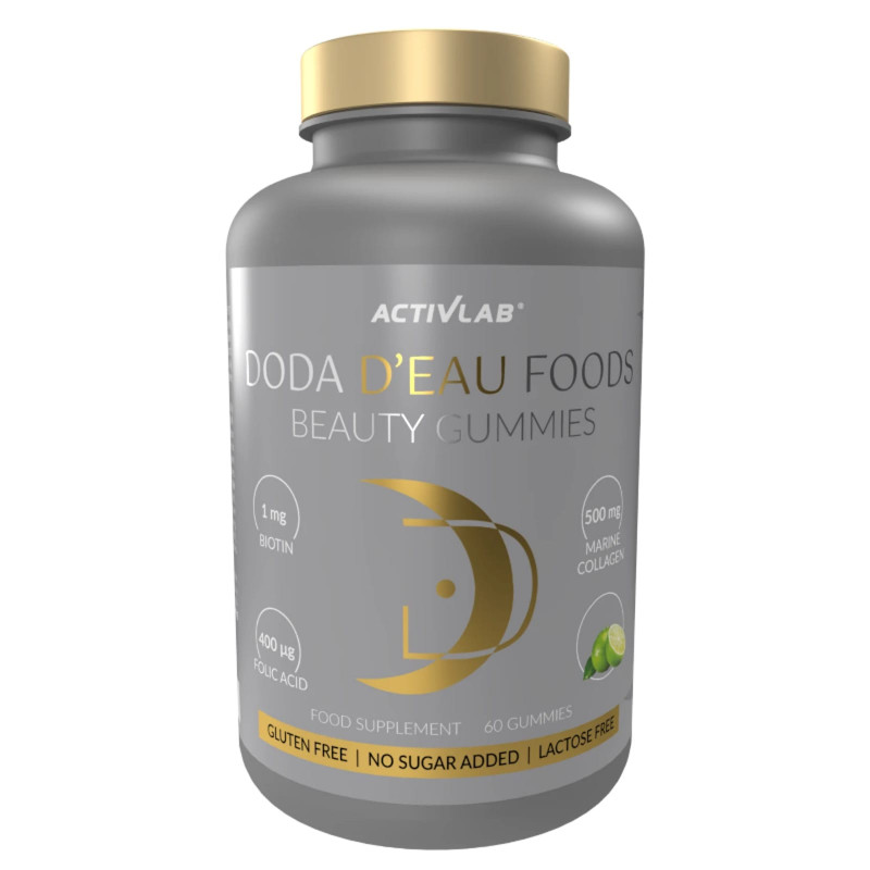Zdrowa Żywność Skóra i Włosy Activlab DODA D'EAU FOODS Beauty Gummies cytryna-limonka 60żelek