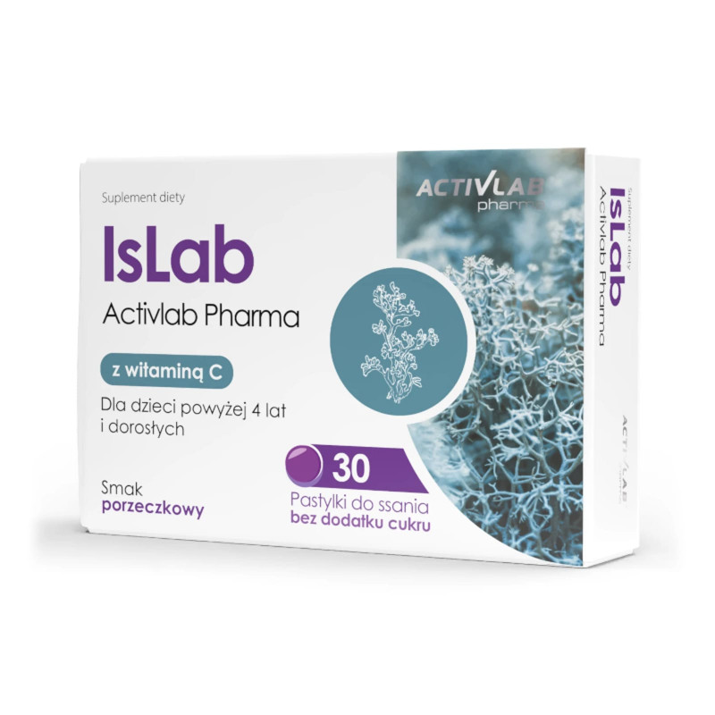 Wsparcie Układu Oddechowego Activlab IsLAB Pastylki do ssania z witaminą C porzeczkowe 30tab