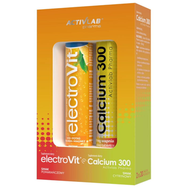 Minerały Elektrolity Activlab Electrovit pomarańcza + Calcium 300 2x20tab