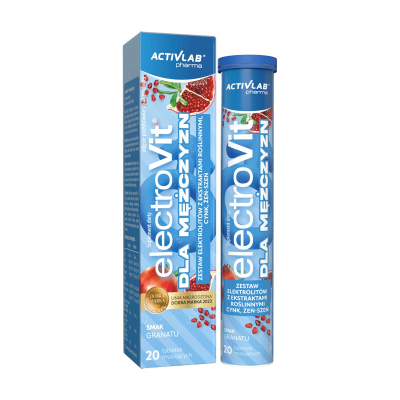 Elektrolity Activlab Electrovit dla mężczyzn granat 20tab