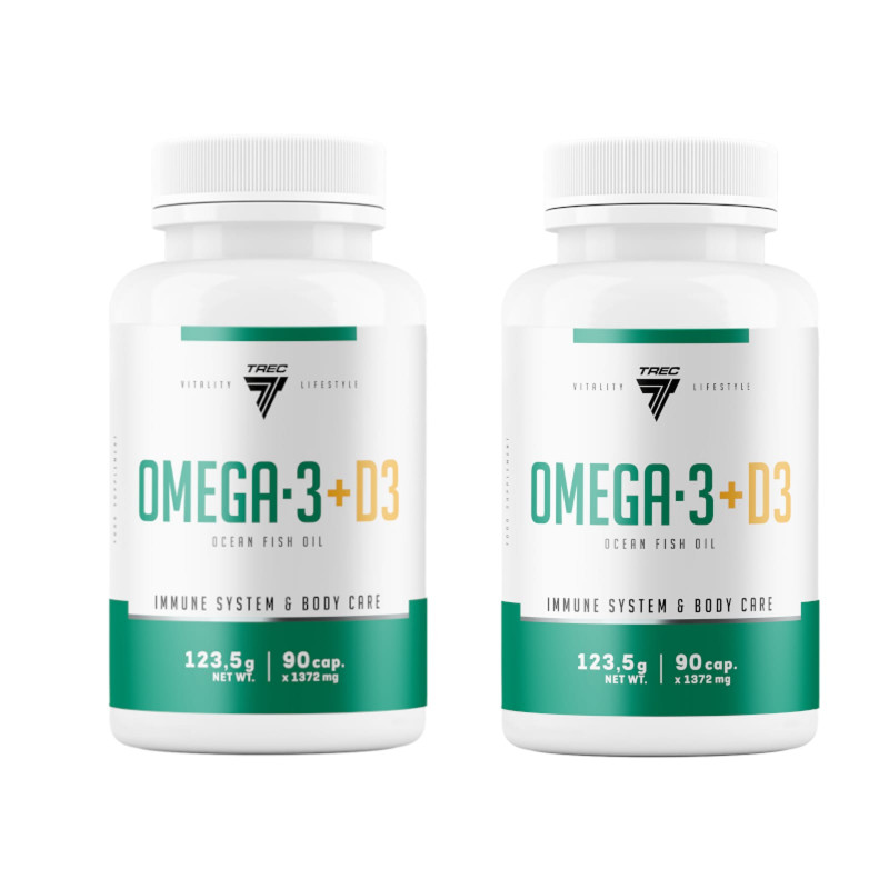 Wielopak 2x Trec Nutrition Omega 3 + D3 90kaps