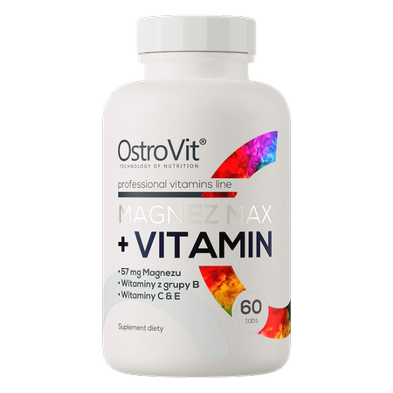 Witaminy i Minerały Kompleks OstroVit Magnez Max + Vitamin 60tab