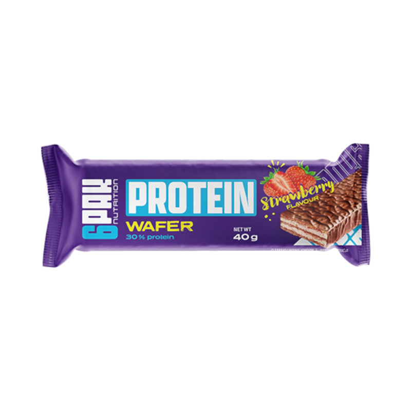 Baton Proteinowy Wysokobiałkowy 6PAK Protein Wafer 60g Truskawkowy