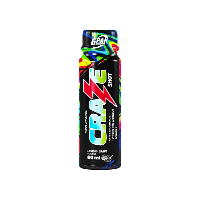 Suplement Przedtreningowy Wieloskładnikowy 6PAK Nutrition Craze Shot 80ml