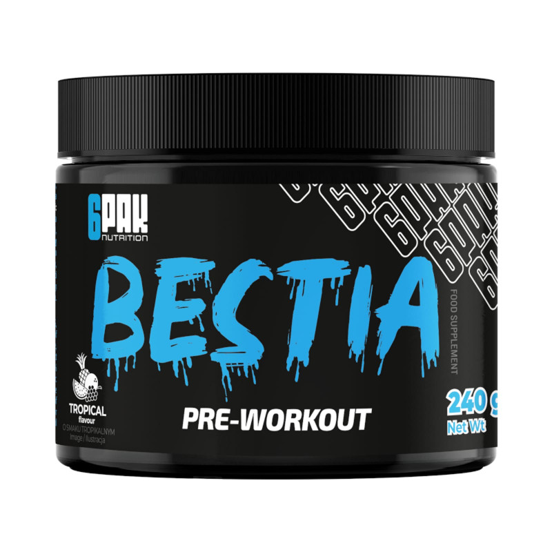 Suplement Przedtreningowy Wieloskładnikowy 6PAK Bestia 240g