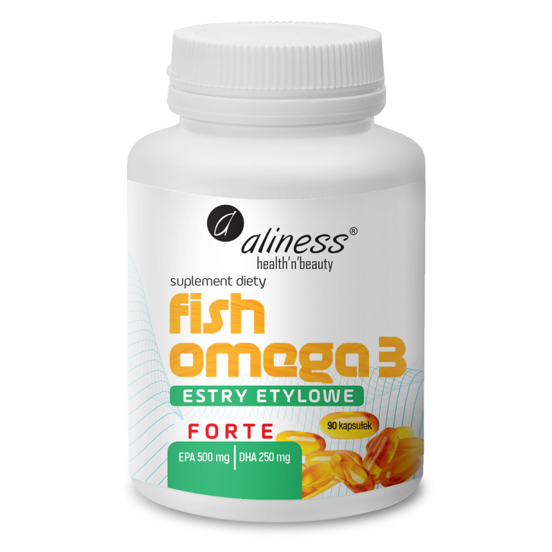 Kwasy Tłuszczowe Omega 3 Aliness Fish Omega 3 FORTE Estry 500/250 mg 90 kapsułek