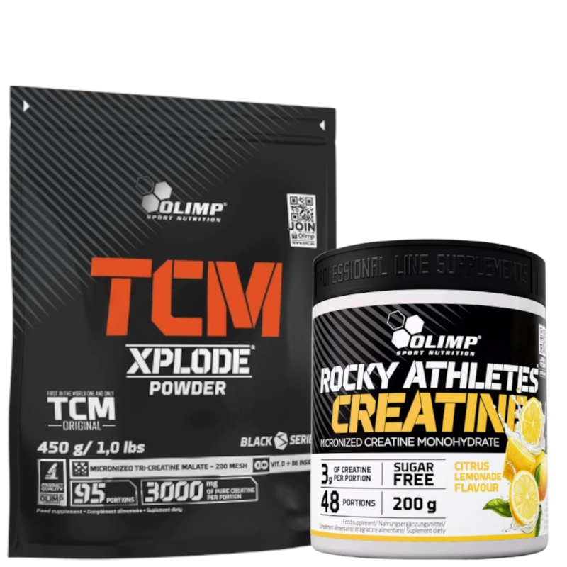 Zestaw Kreatyny Olimp Nutrition TCM 450g Cytryna + Rocky Athletes 200g