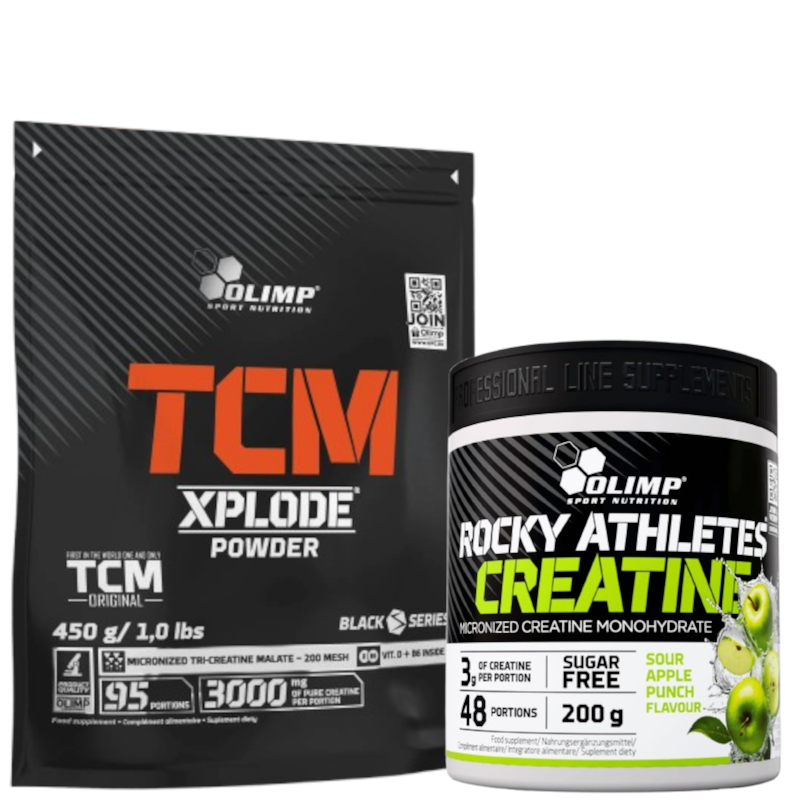 Zestaw Kreatyny Olimp Nutrition TCM 450g Cytryna + Rocky Athletes 200g